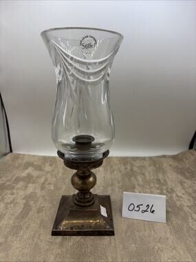 Stiffel Silver Plated & 24% Lead Crystal Candle Holder Poland 11” X 4.5”